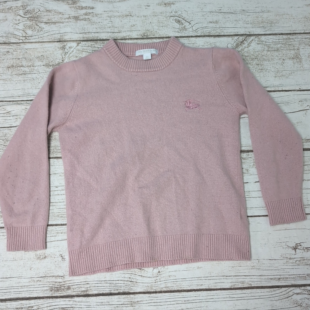 Burberry Light Pink Kids Wool Cashmere Blend Sweater Size 140